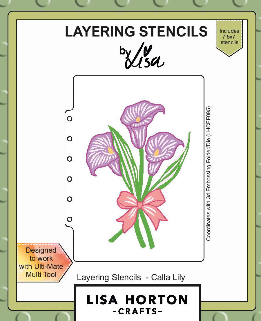 Lisa Horton Crafts 5x7 Layering Stencils - Calla Lily