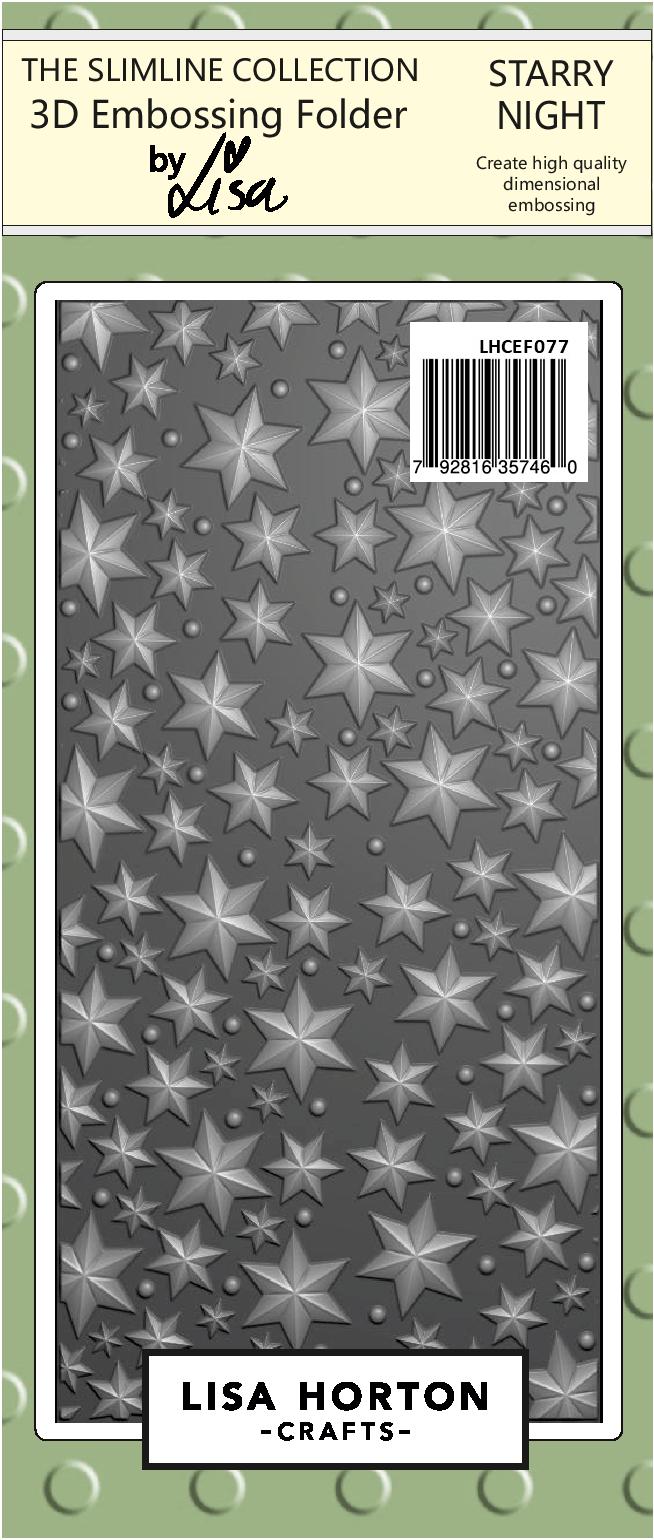 Lisa Horton Slimline 3D Embossing Folder - Starry Night