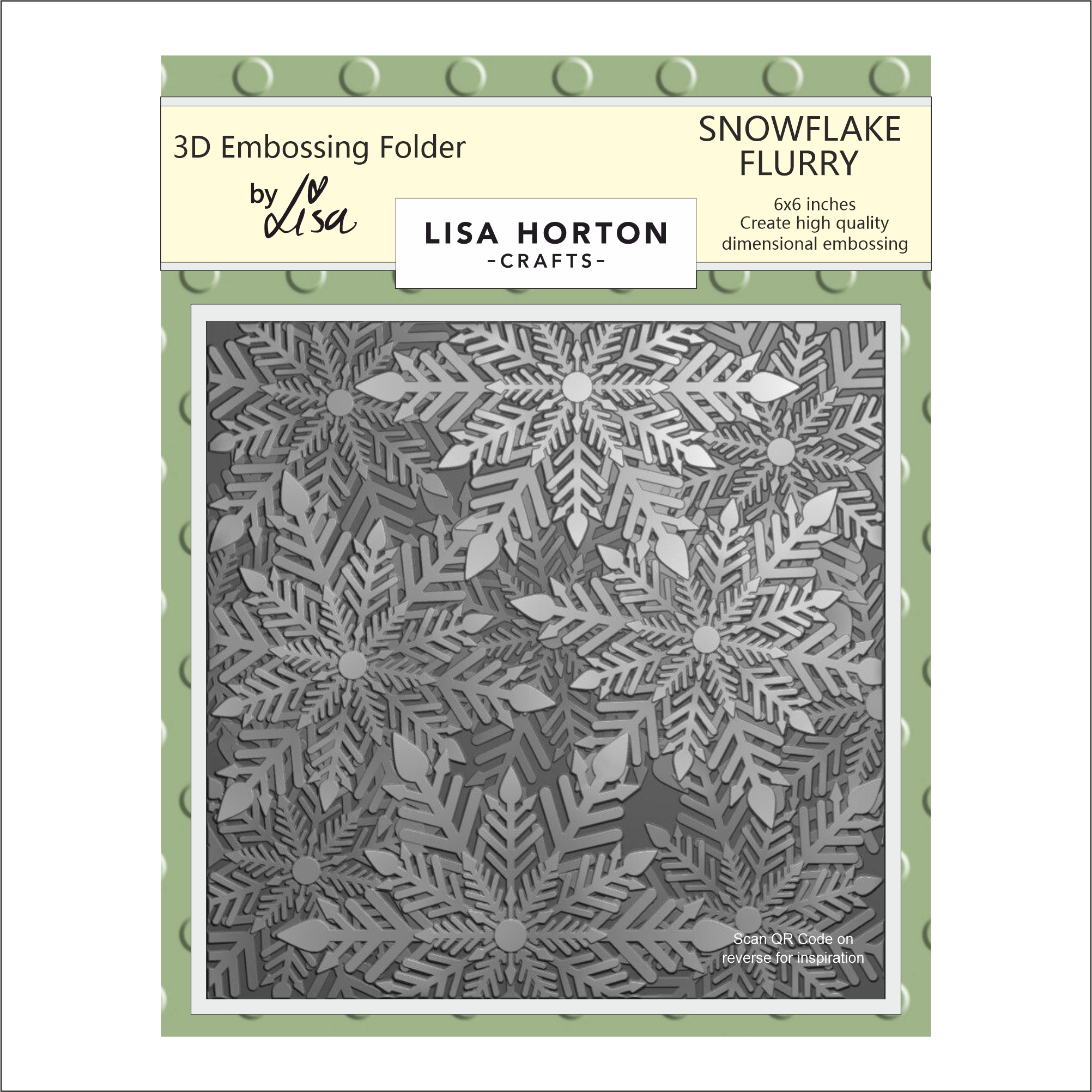 Lisa Horton Crafts Snowflake Flurry 6x6 3D Embossing Folder