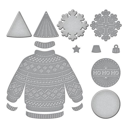 Stitched Christmas Sweater Etched Dies from the Christmas Collection