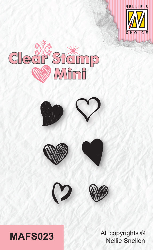 Nellie's Choice Clear Stamp Mini - Hearts-2