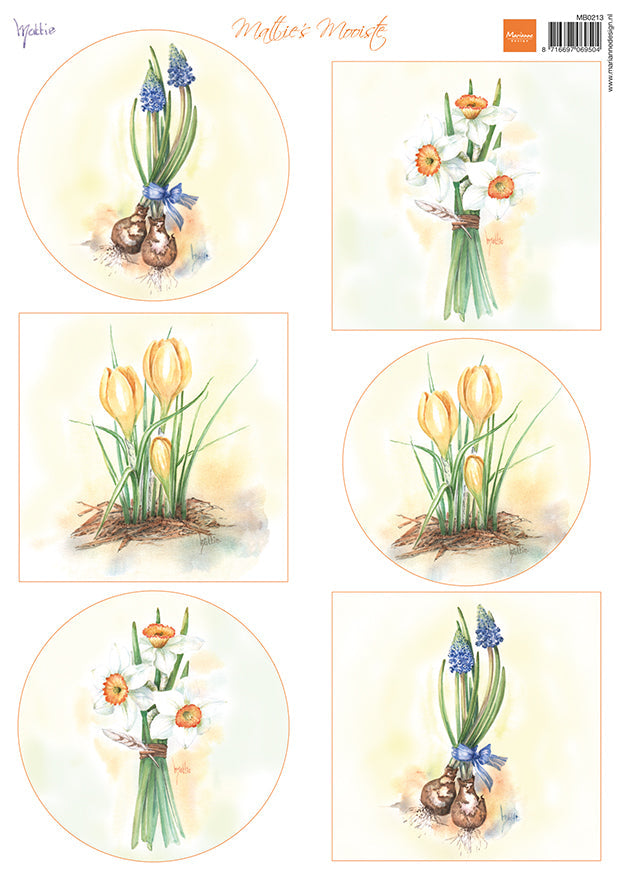 Marianne Design A4 Cutting Sheet - Mattie's Mooiste - Flower Bulbs