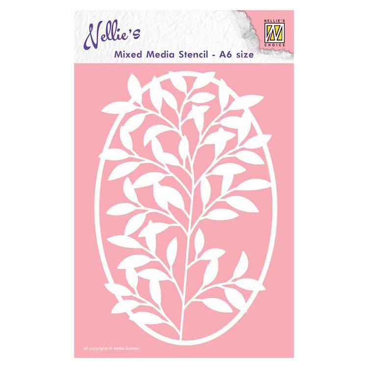 Nellie's Choice A6 Mixed Media Stencil Frame with Flower Branch