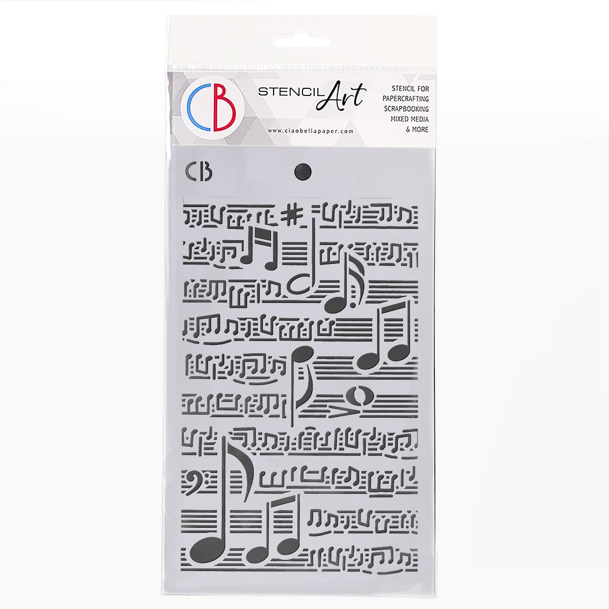 Ciao Bella Texture Stencil 5x8 Musical Score