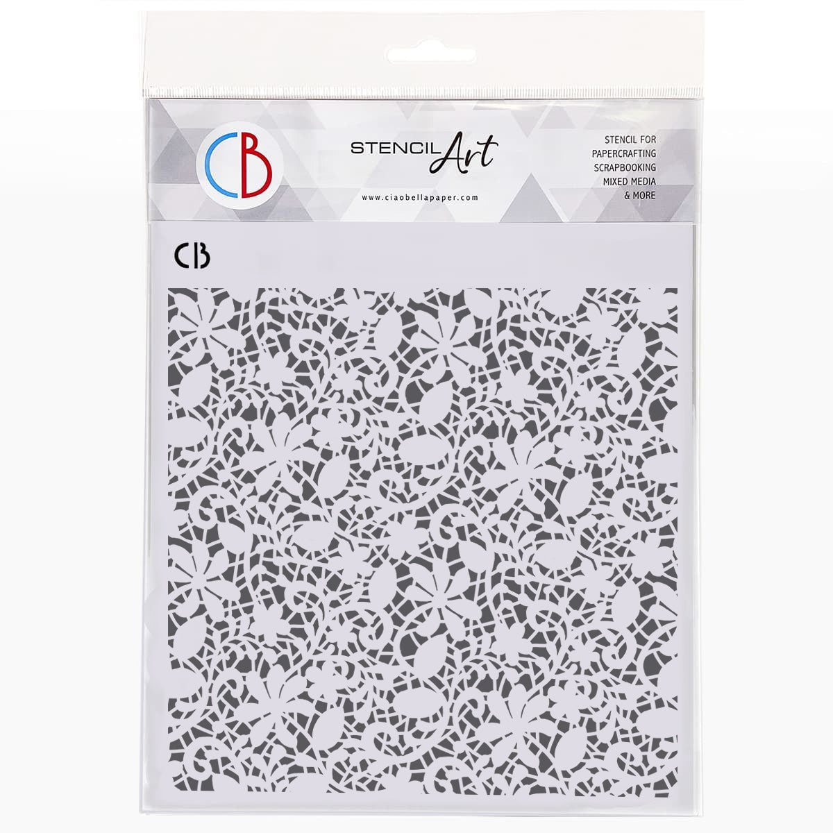 Ciao Bella Texture Stencil 8"x8" Floral Lace