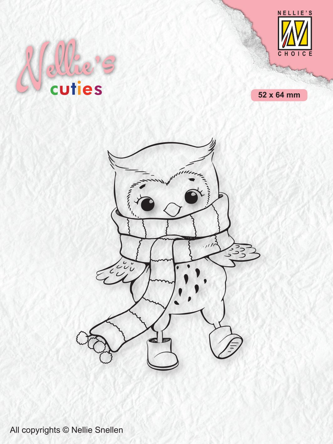 Nellie's Choice Clear Stamp Christmas Cuties Owl With Winter-Scarf