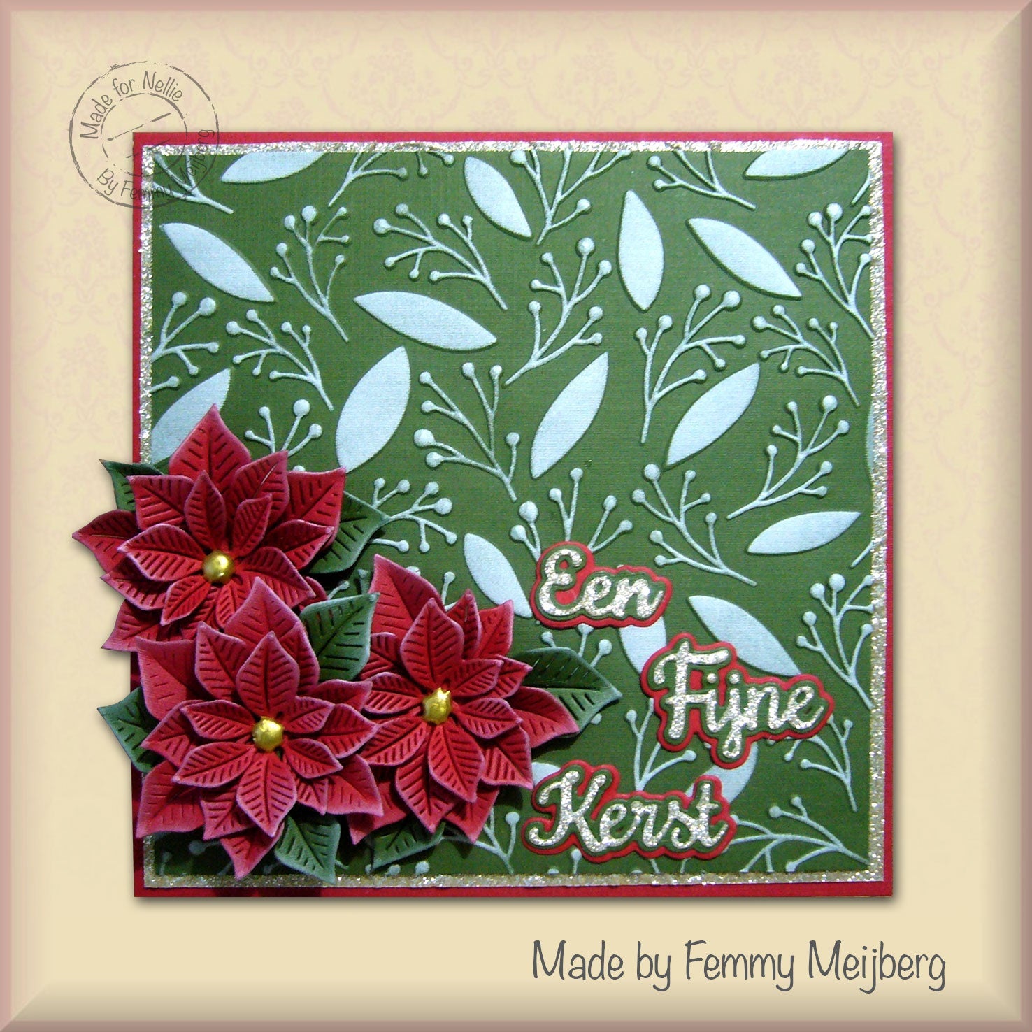 3D Embossing Folder Square - Leaves & Berries