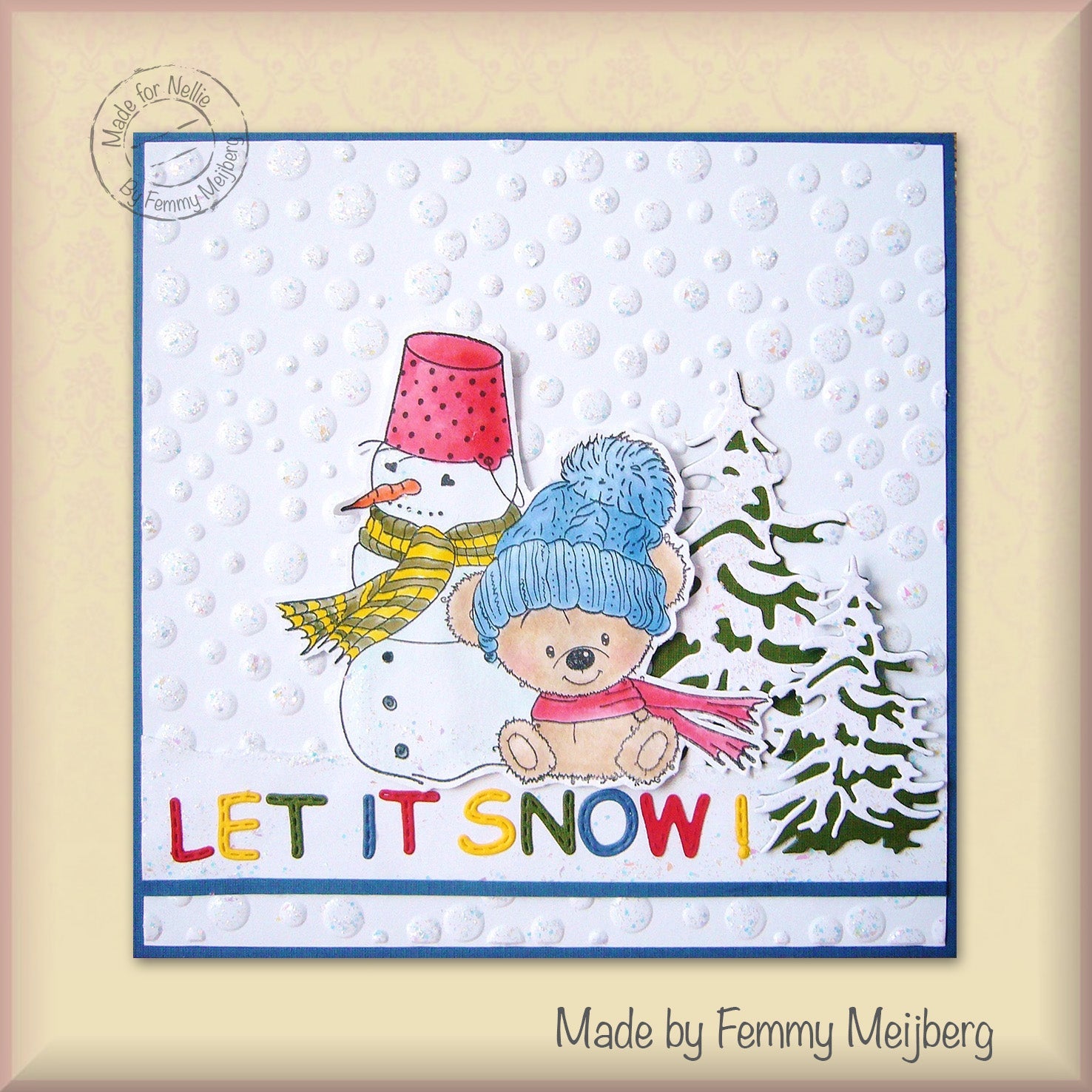 3D Embossing Folder Square - Snow