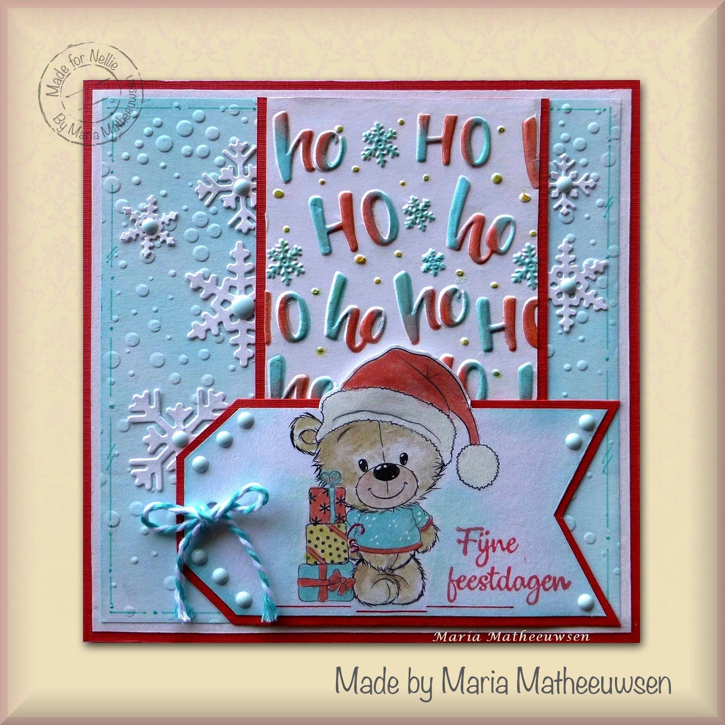 Mixed Media Stencil Square - Ho Ho