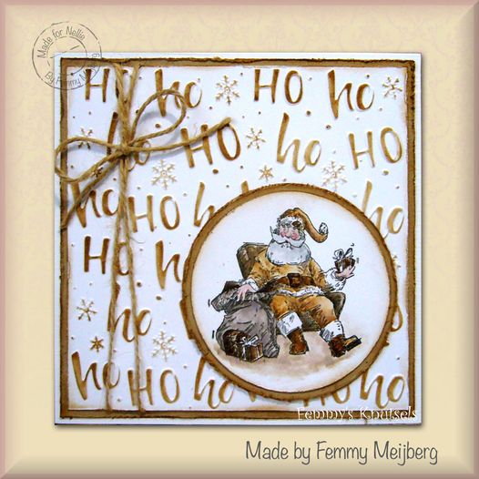 Mixed Media Stencil Square - Ho Ho