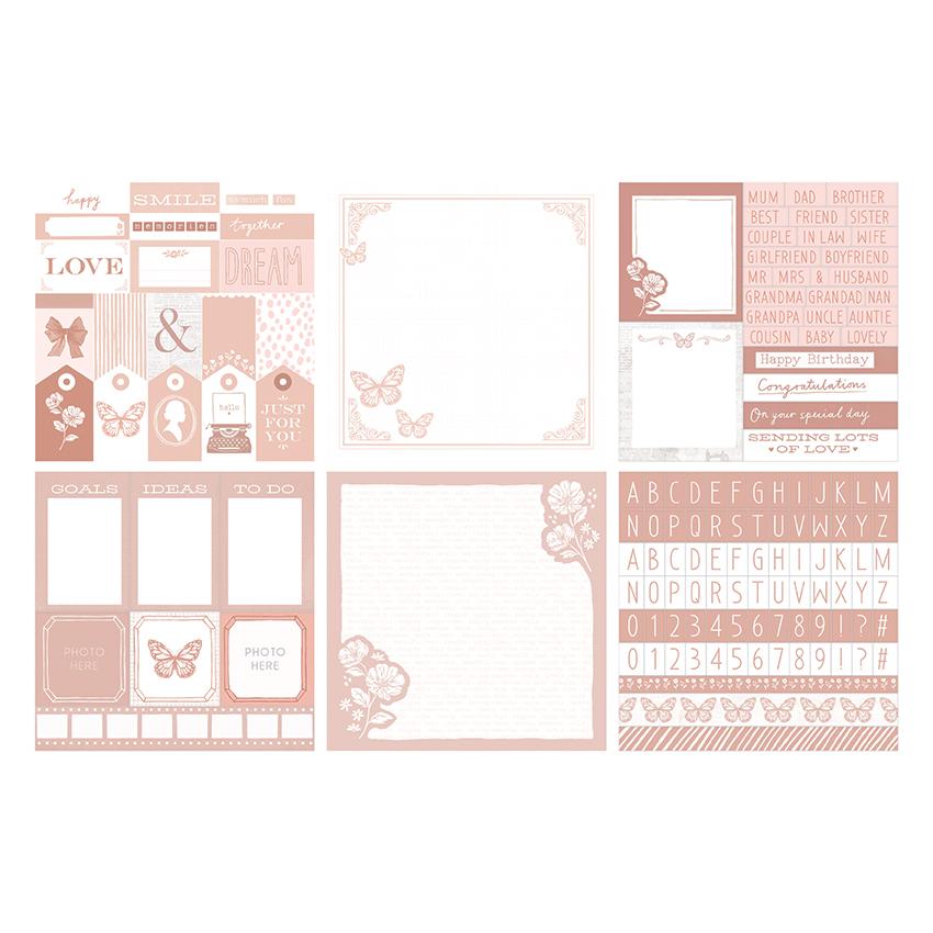 The Paper Boutique Everyday - Shades Of - Blush 8 in x 8 in Project Pad