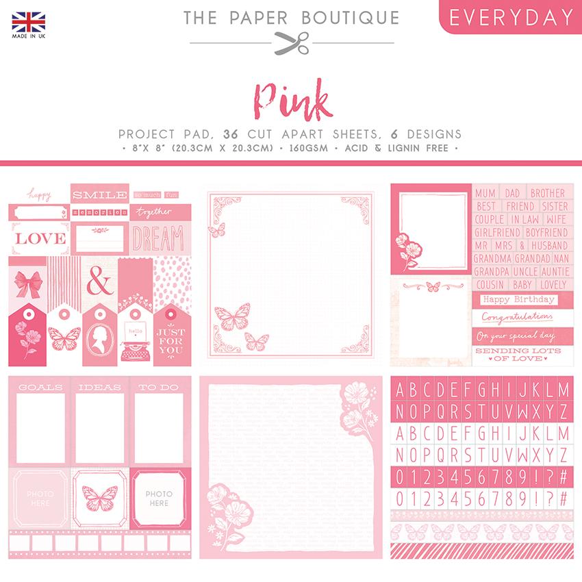 The Paper Boutique Everyday - Shades Of - Pink 8 in x 8 in Project Pad