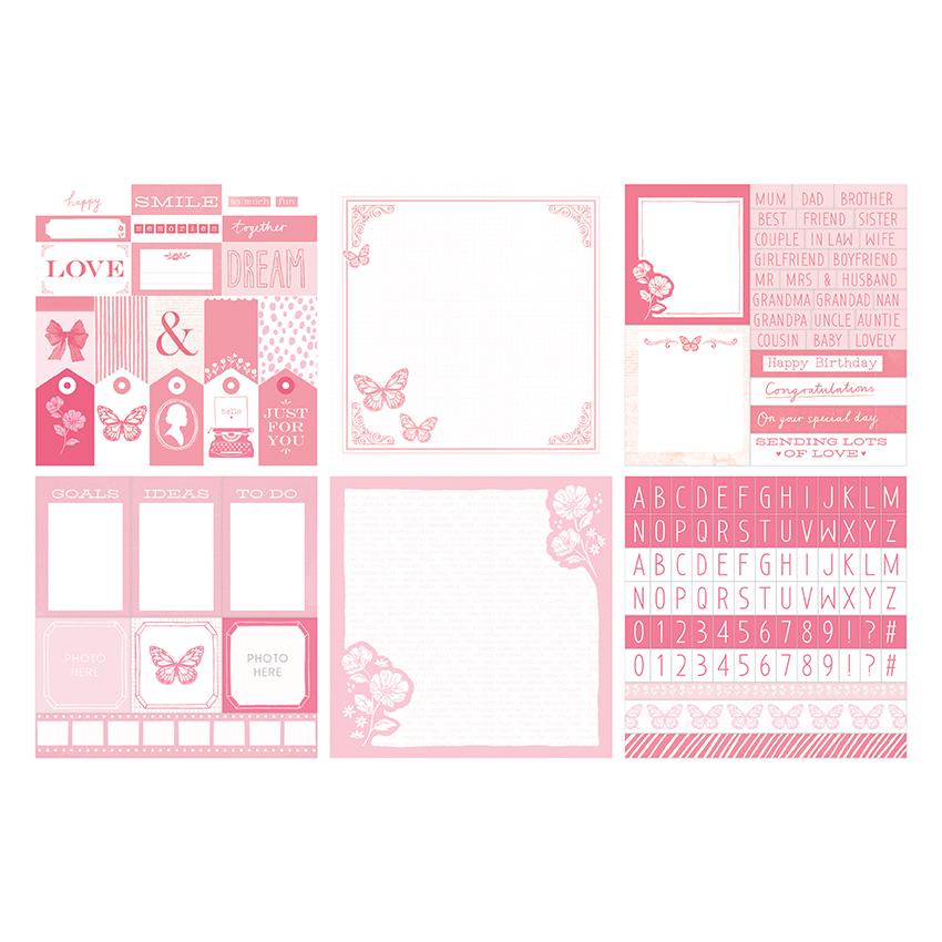 The Paper Boutique Everyday - Shades Of - Pink 8 in x 8 in Project Pad