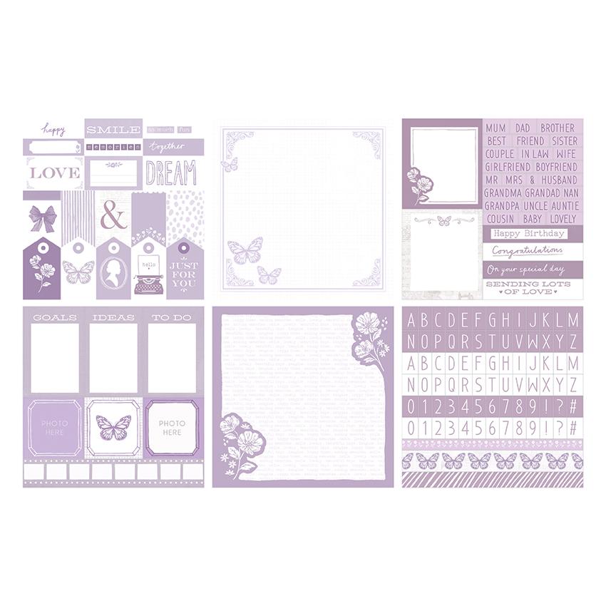 The Paper Boutique Everyday - Shades Of - Lilac 8 in x 8 in Project Pad