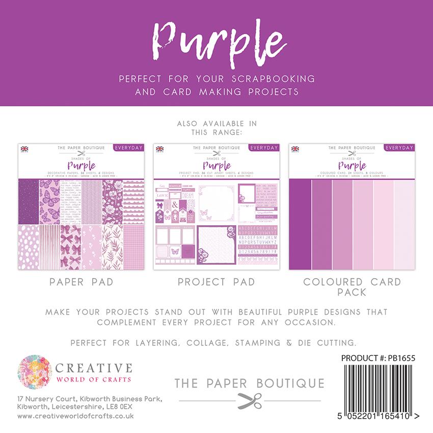 The Paper Boutique Everyday - Shades Of - Purple 8 in x 8 in Project Pad