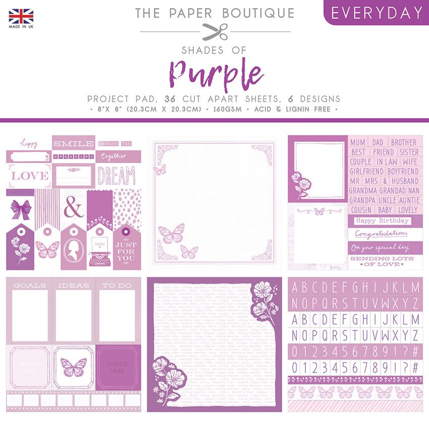 The Paper Boutique Everyday - Shades Of - Purple 8 in x 8 in Project Pad