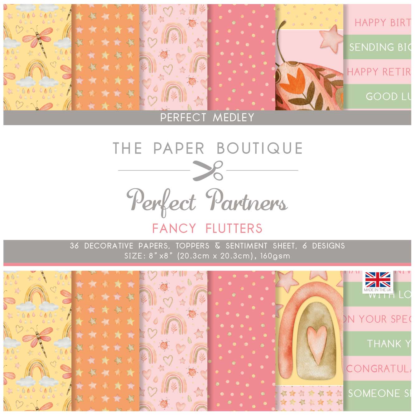 The Paper Boutique Perfect Partners - Fancy Flutters 8 in x 8 in Medley