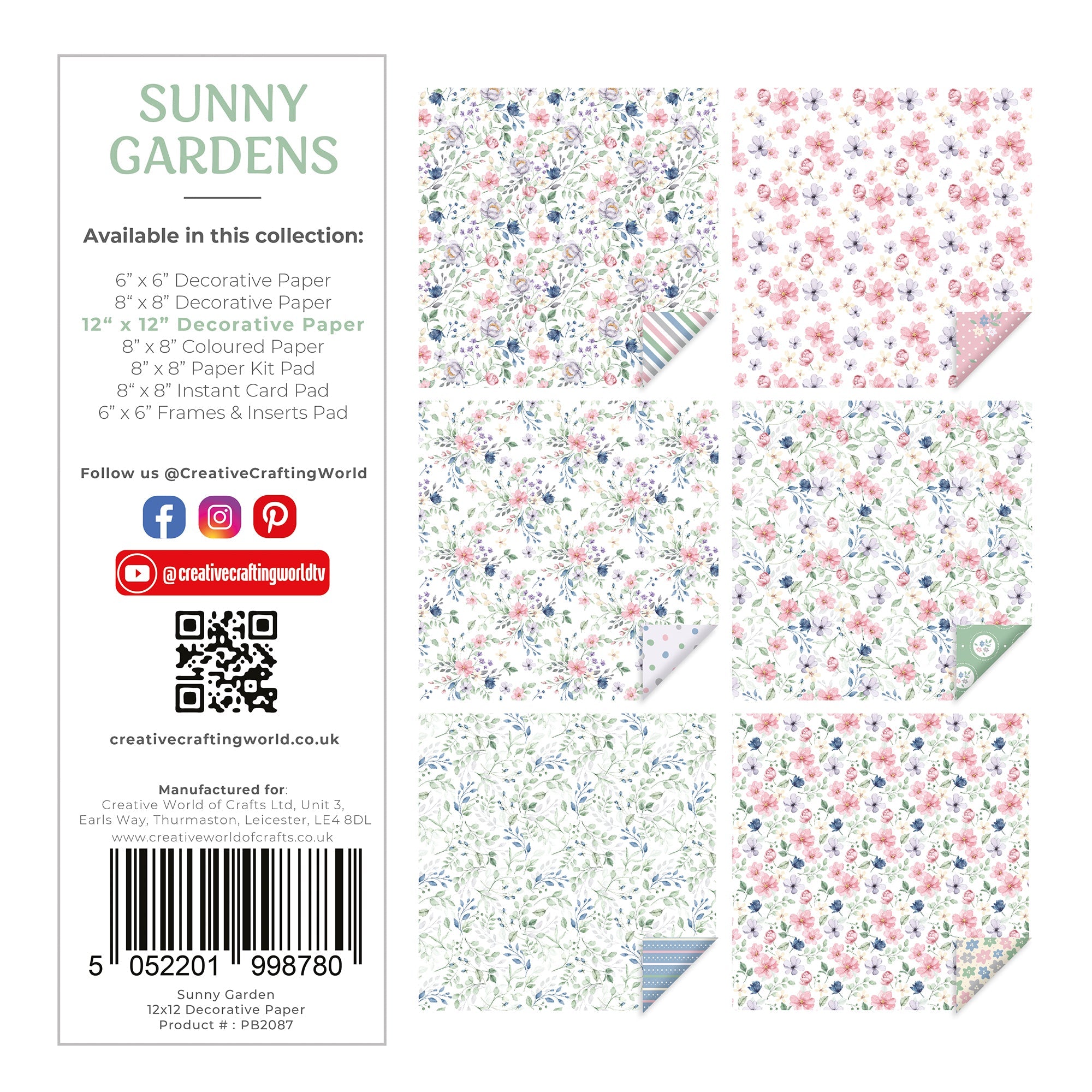 The Paper Boutique Sunny Gardens 12 in x 12 in Decorative Paper Pad