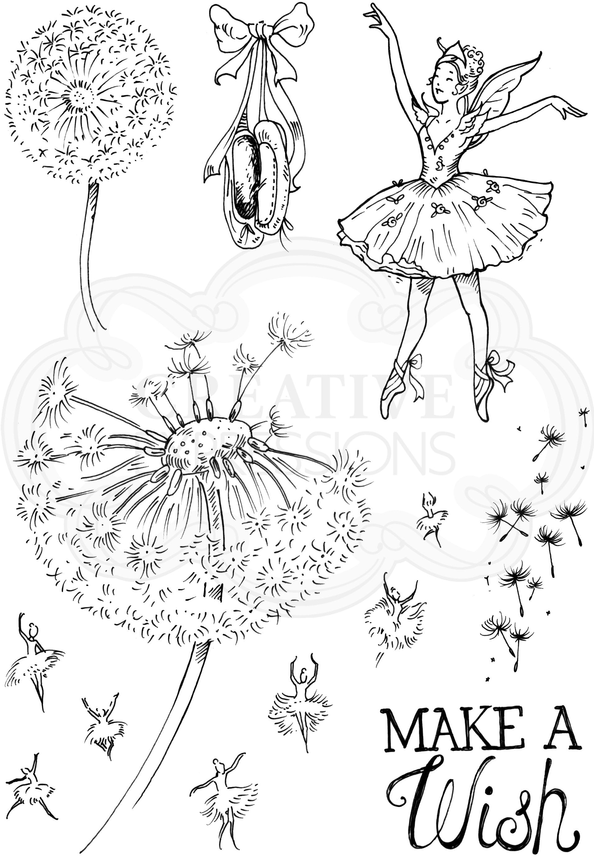 Dandelion Ballet A5 Clear Stamp Set