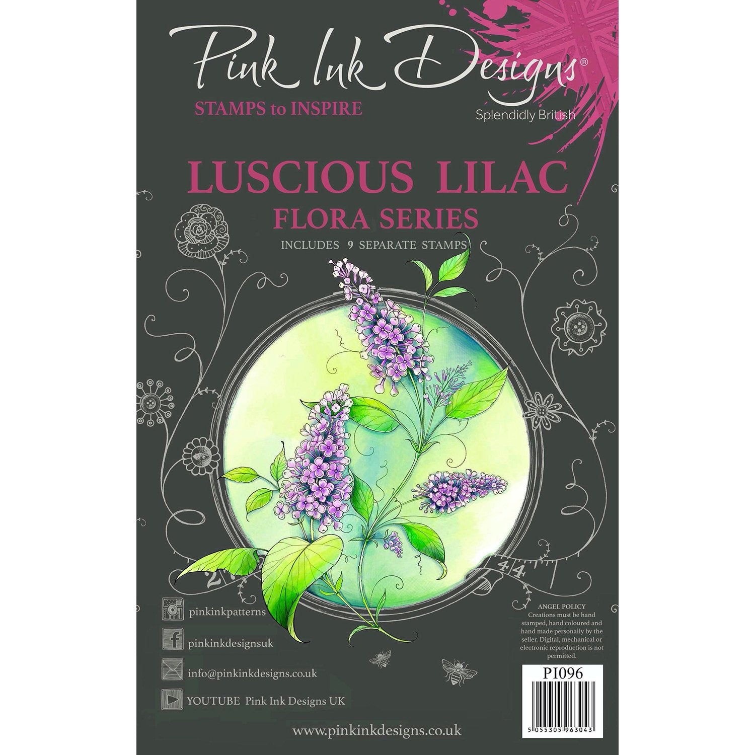 Pink Ink Designs Luscious Lilac A5 Clear Stamp Set