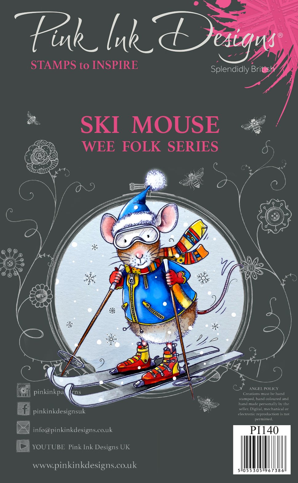 Pink Ink Designs Ski Mouse A7 Clear Stamp