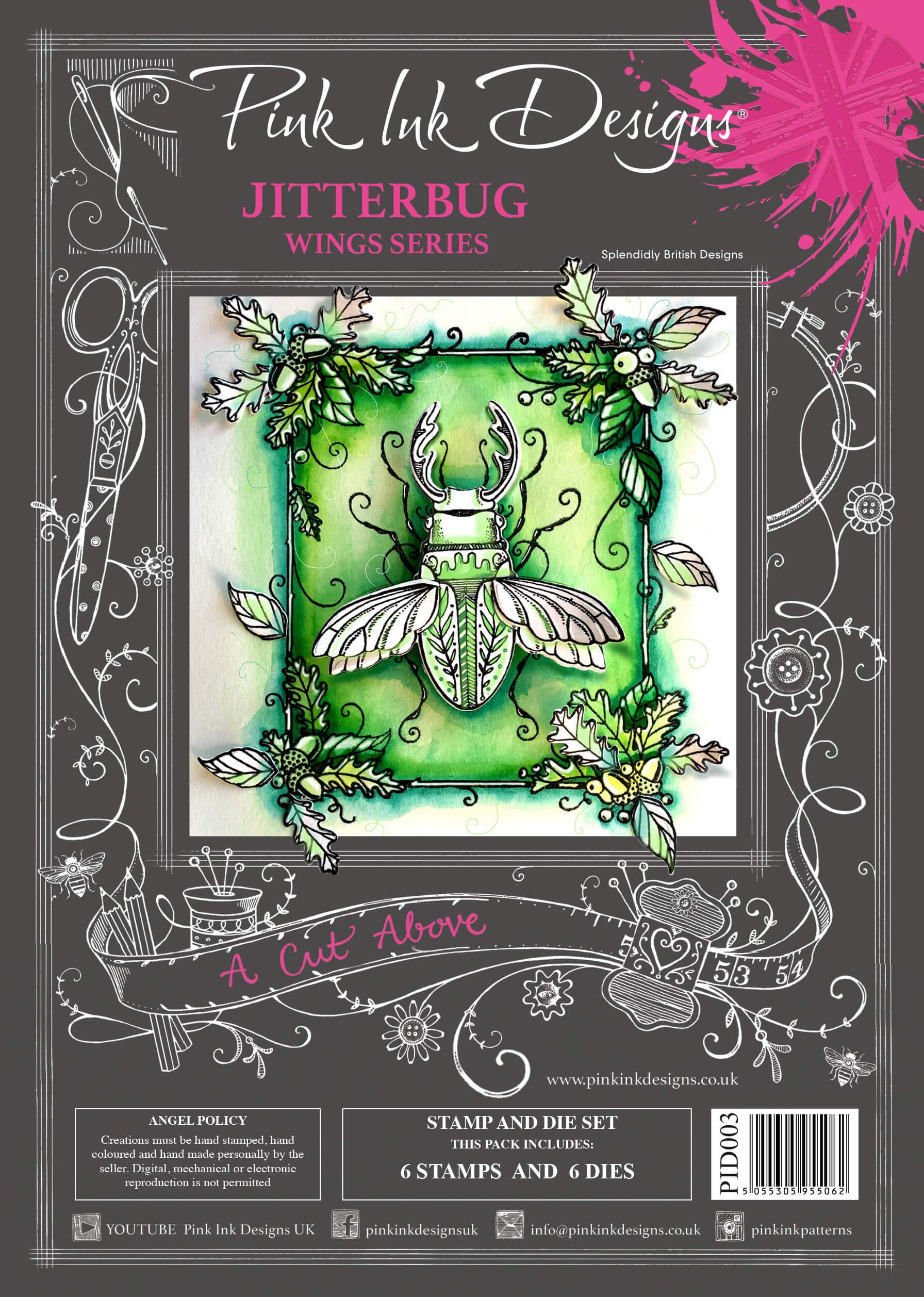 Pink Ink Designs a Cut Above Jitterbug Stamp & Die Set