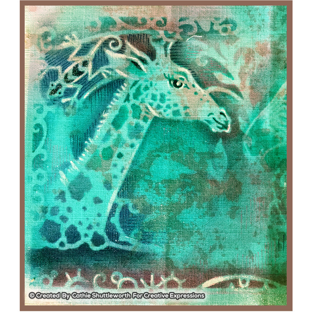 Pink Ink Designs Gentle Giraffe 8 in x 8 in Stencil