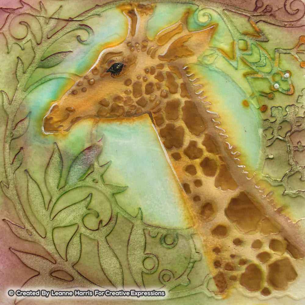 Pink Ink Designs Gentle Giraffe 8 in x 8 in Stencil