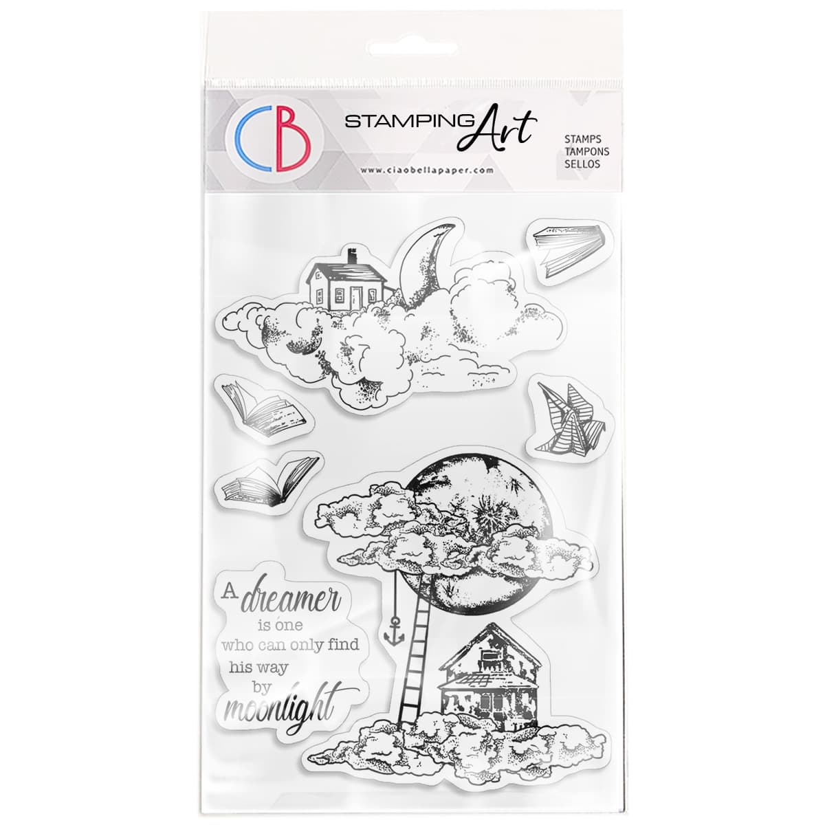 Ciao Bella Clear Stamp Set 4"x6" Moonlight