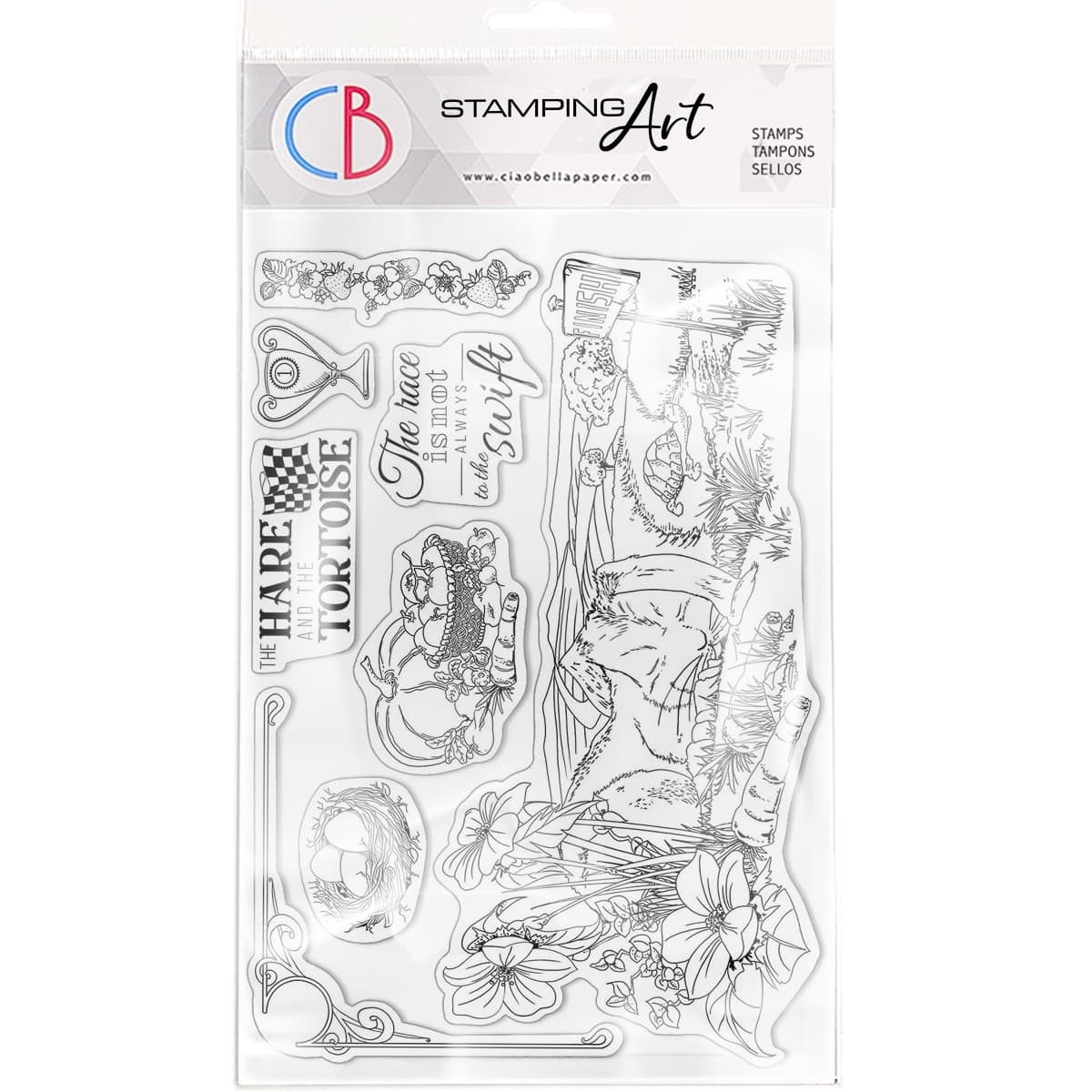 Ciao Bella Clear Stamp Set 6"x8" The Hare And The Tortoise