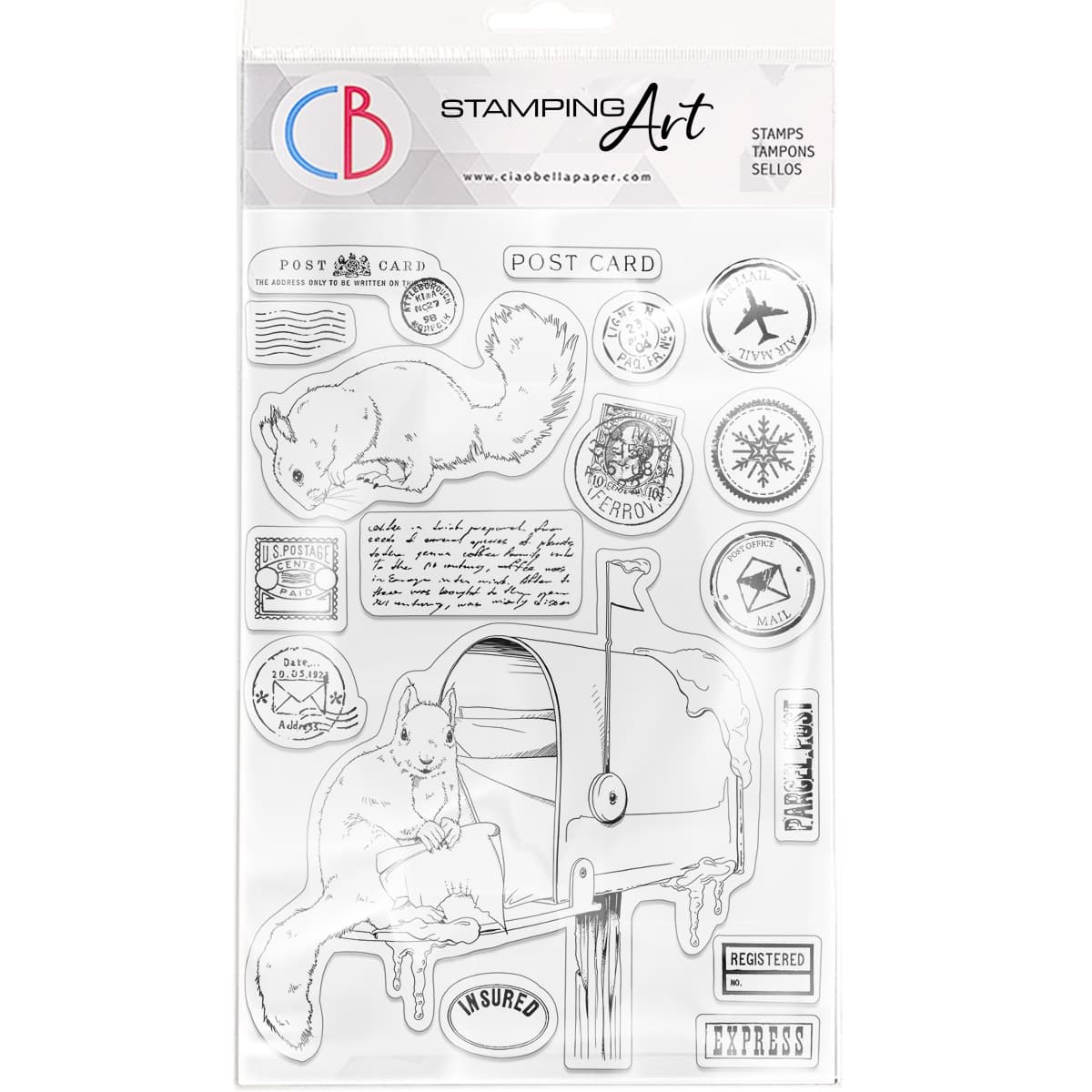 Ciao Bella Clear Stamp Set 6"x8" Mail Box