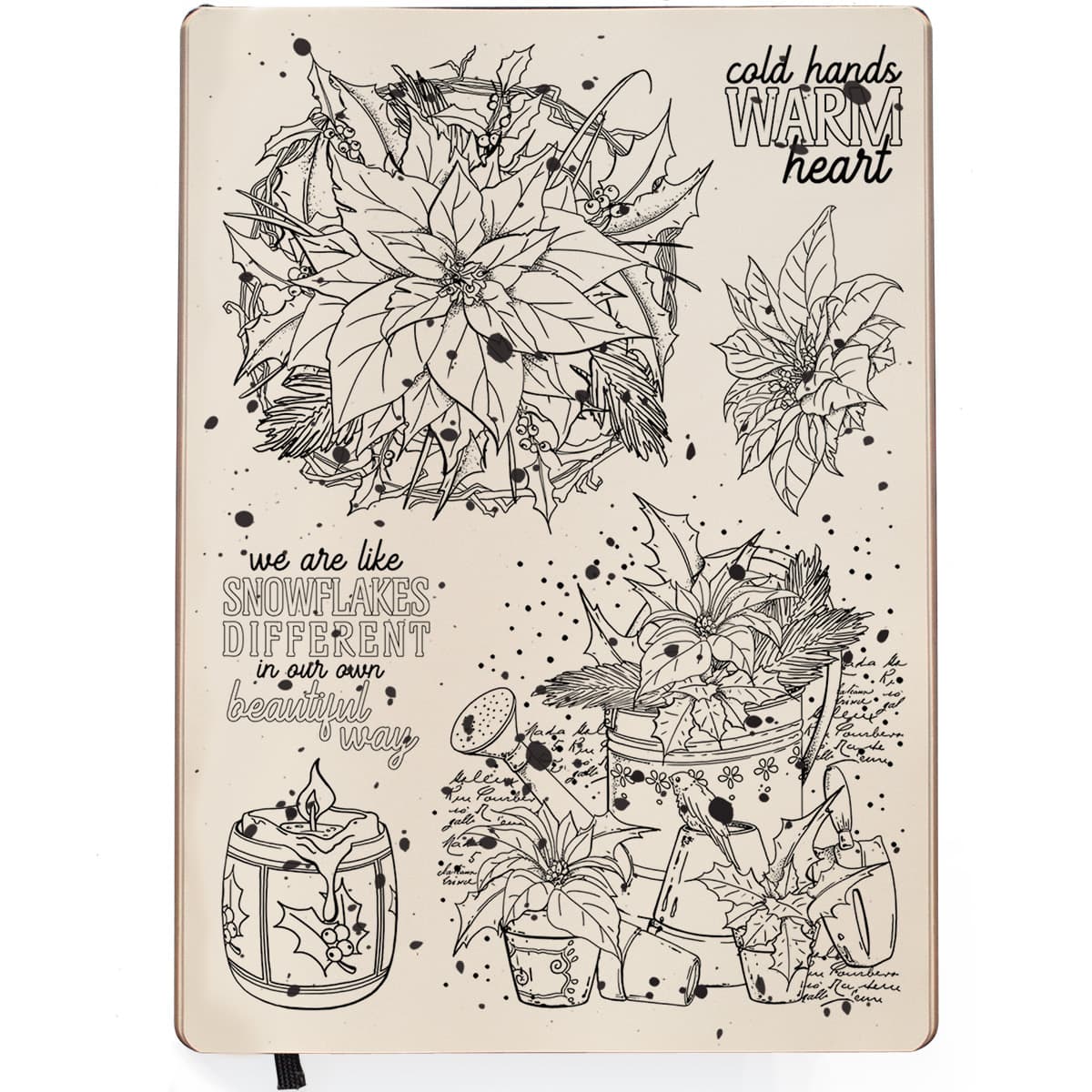 Ciao Bella Clear Stamp Set 6x8 Poinsettia