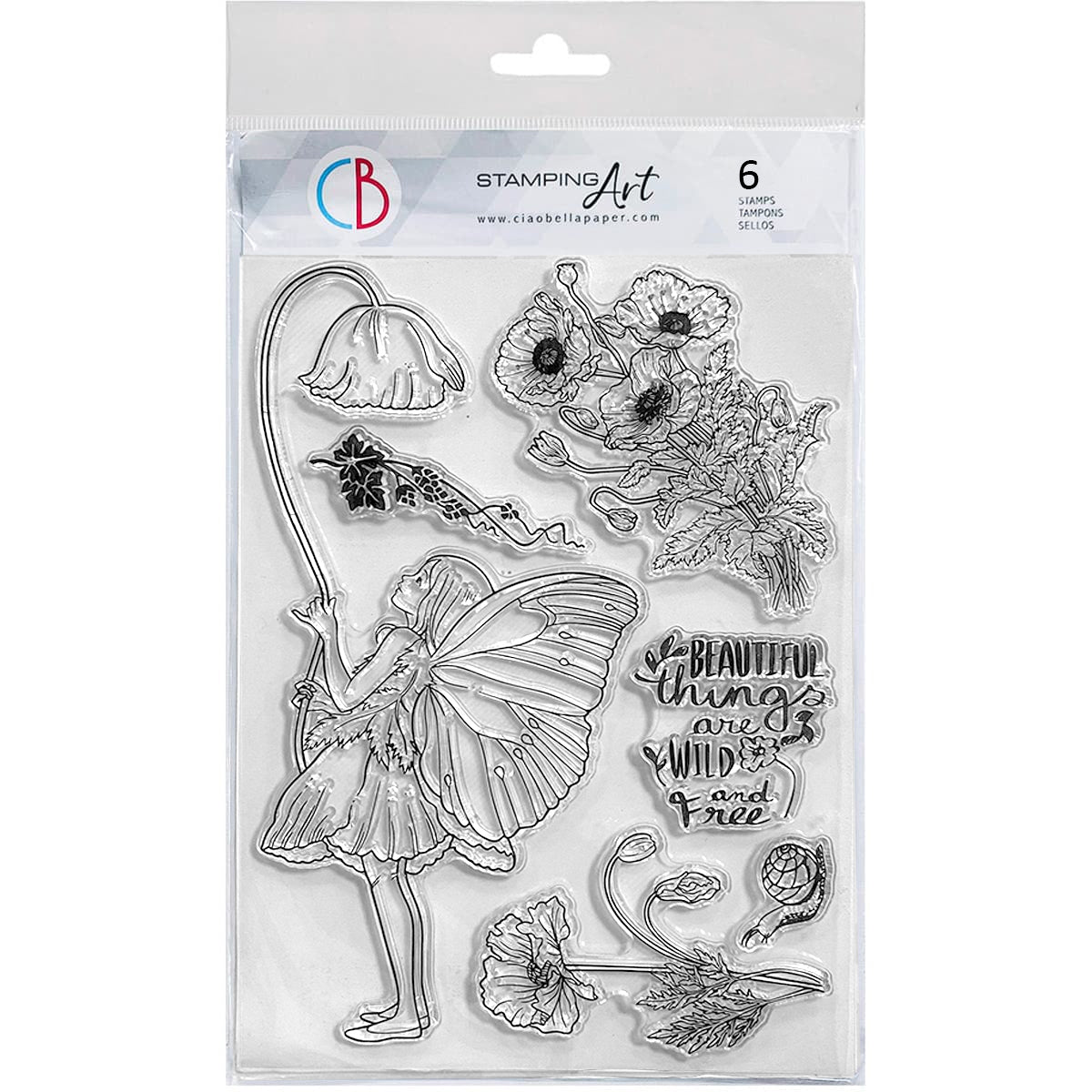 Ciao Bella Clear Stamp Set 6"x8" Nature Fairy