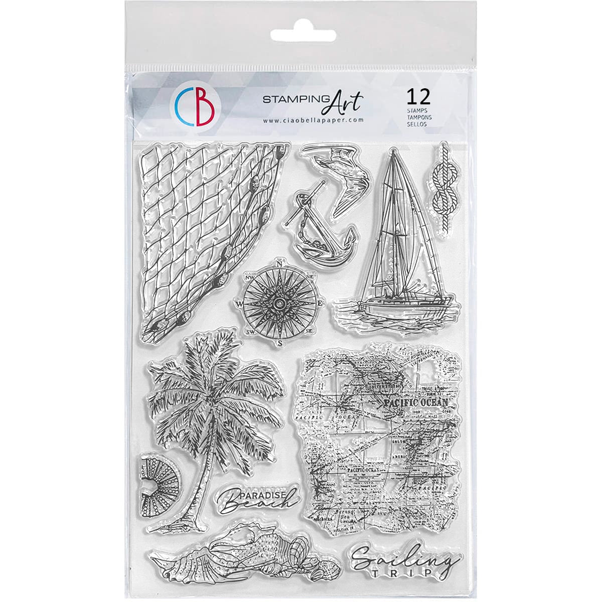 Ciao Bella Clear Stamp Set 6"x8" Sailing Trip