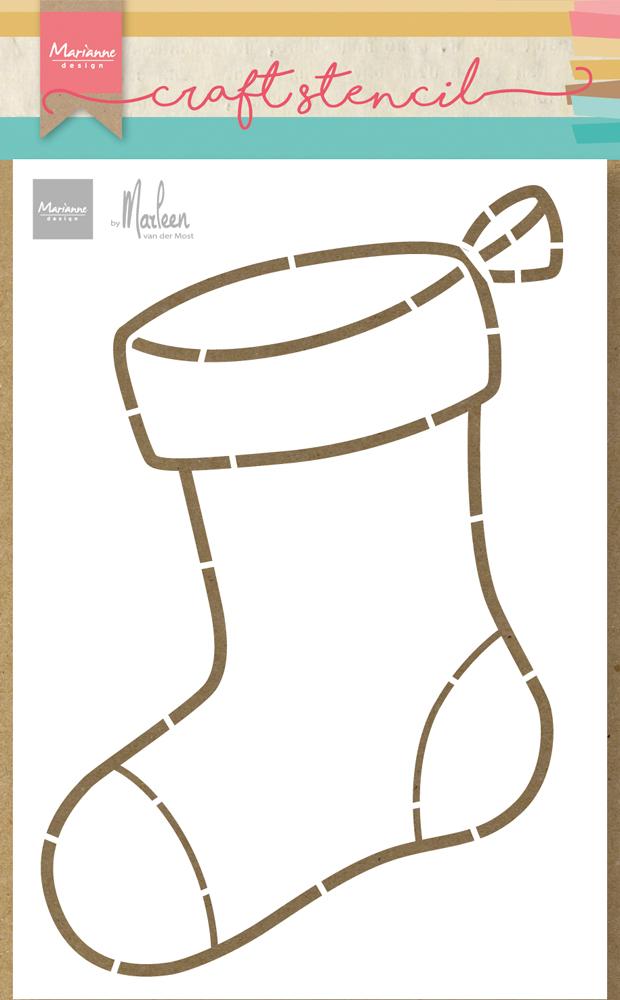 Marianne Design Craft Stencil - Stocking By Marleen