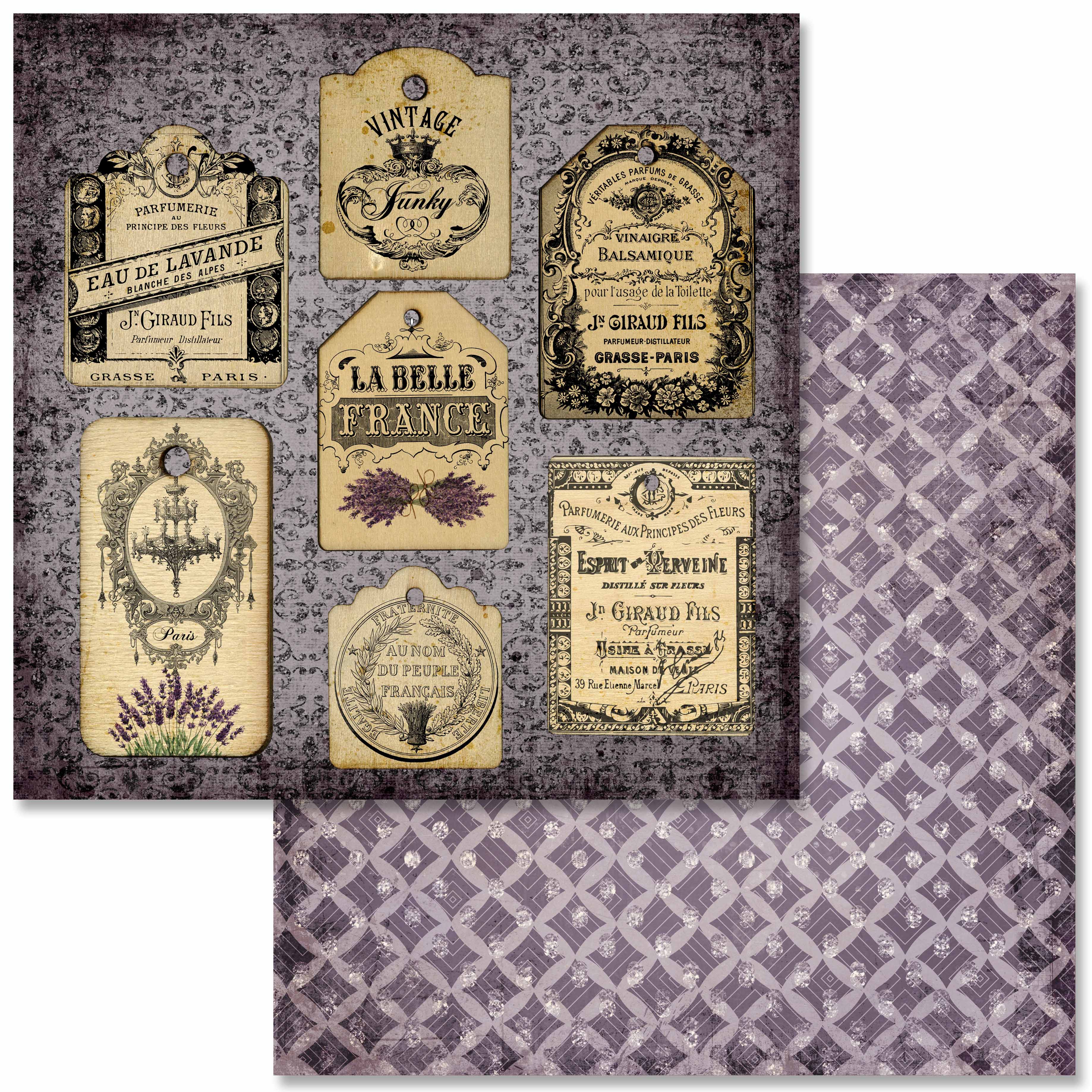 Vintage LavenderScrapbook Set - 12" x 12"