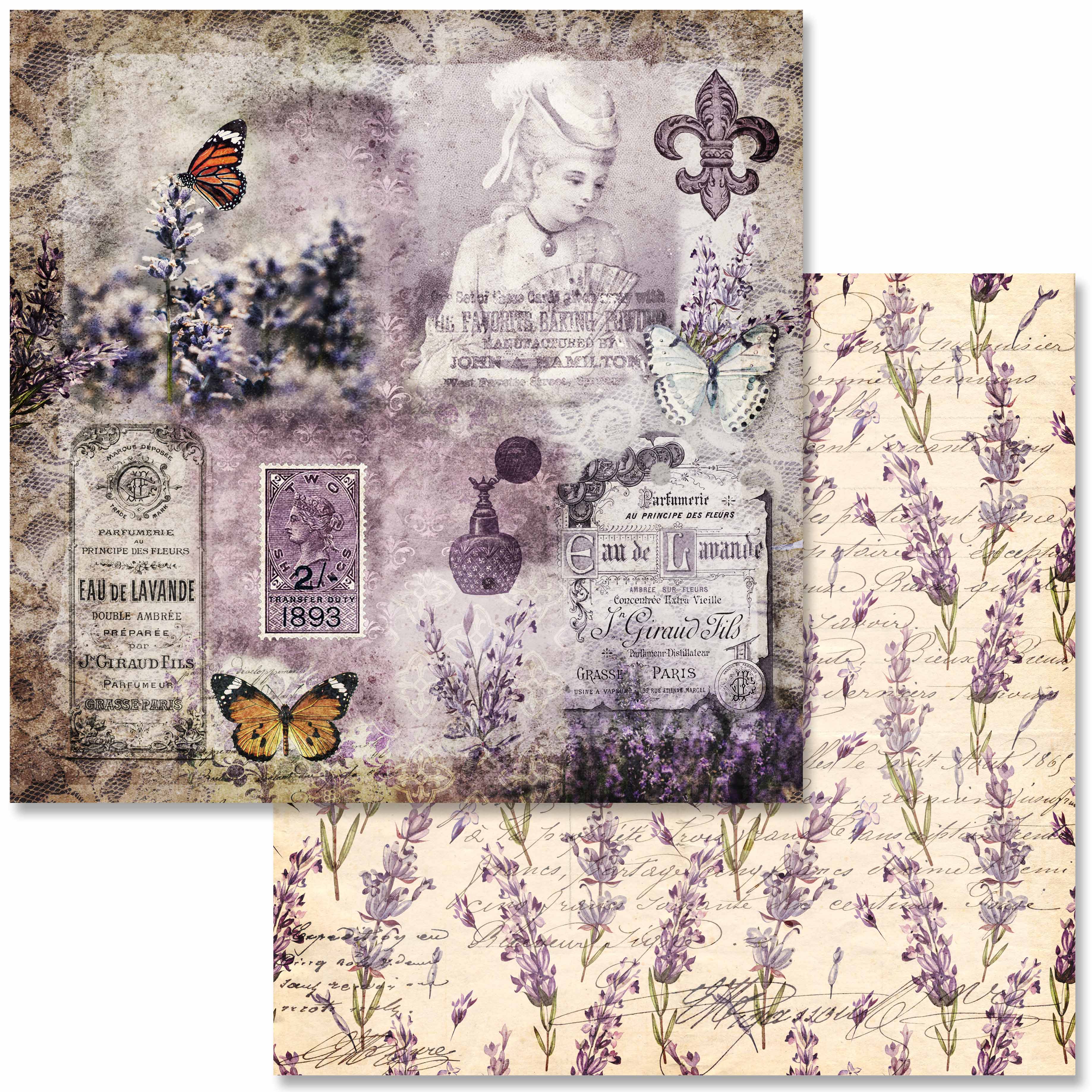 Vintage LavenderScrapbook Set - 12" x 12"