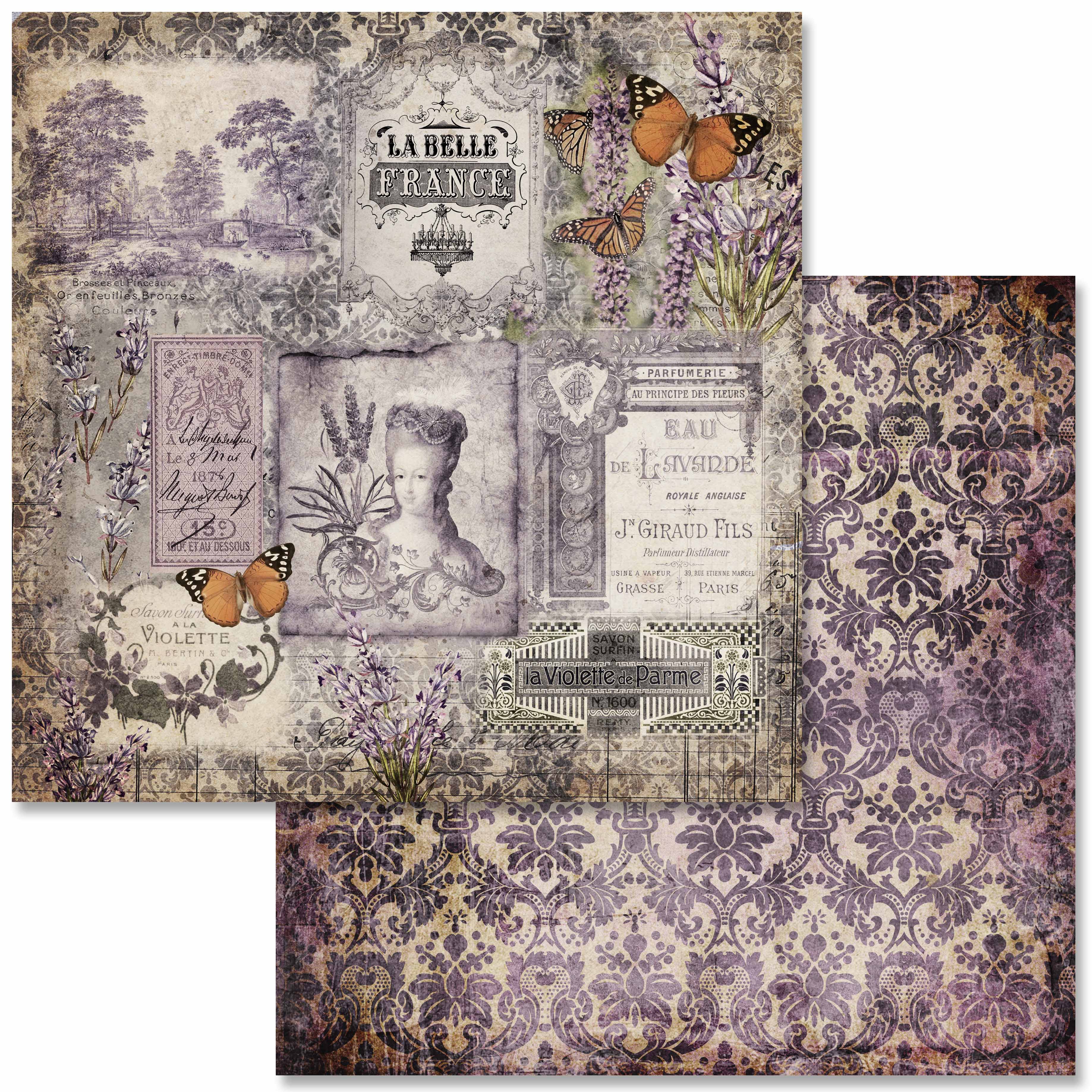 Vintage LavenderScrapbook Set - 12" x 12"