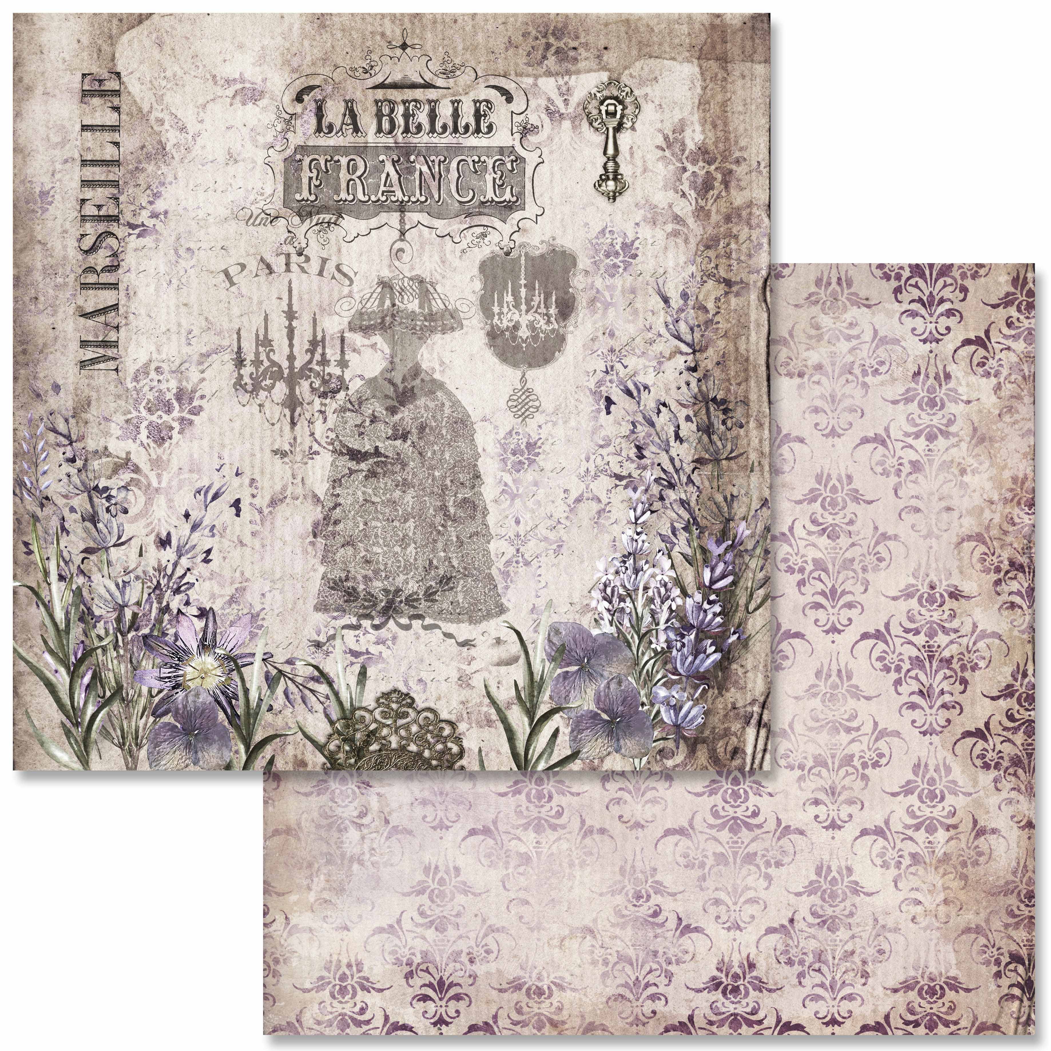 Vintage LavenderScrapbook Set - 12" x 12"