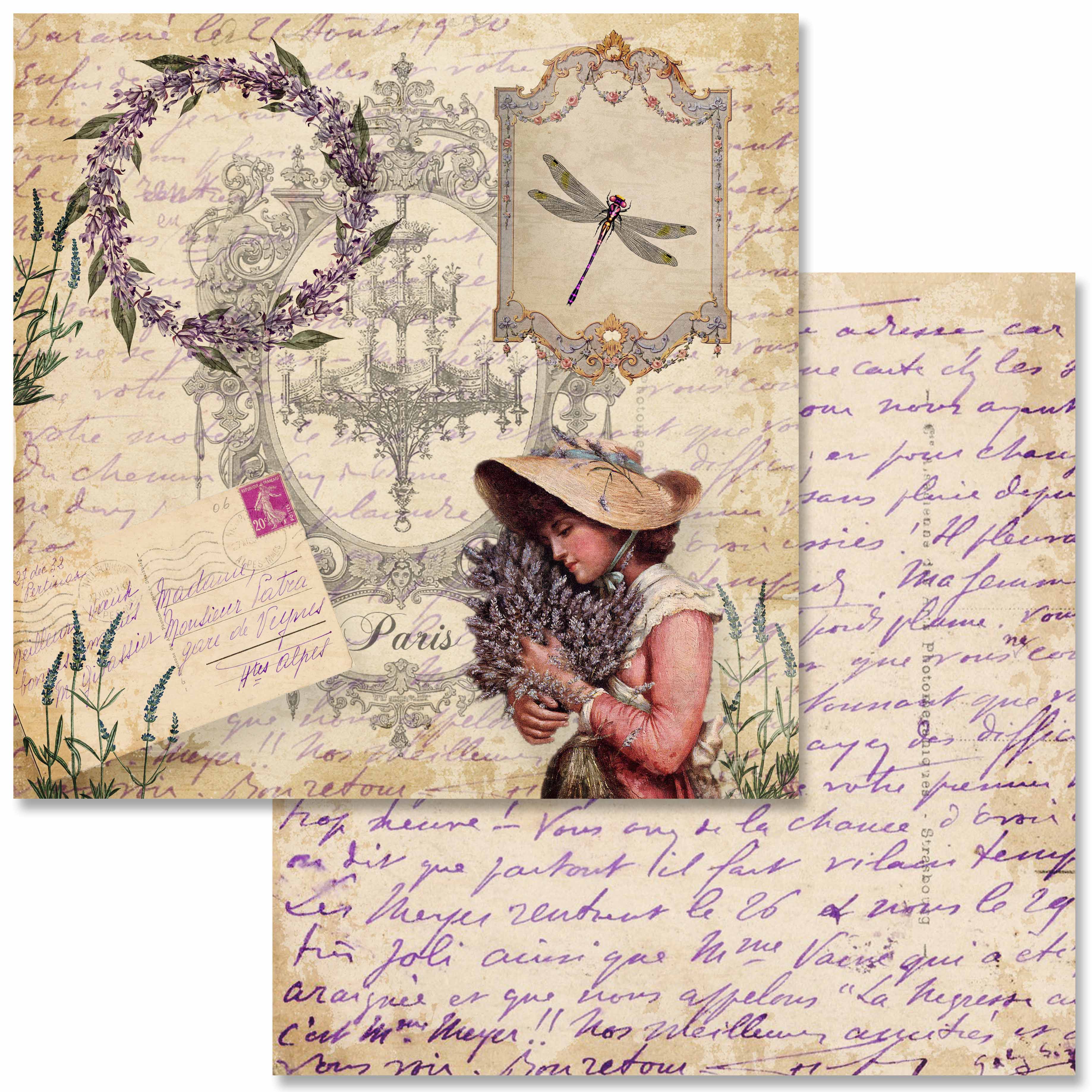 Vintage LavenderScrapbook Set - 12" x 12"