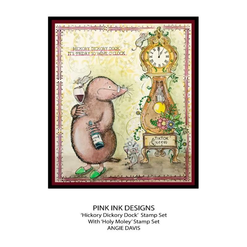 Pink Ink Designs Hickory Dickory Dock 6 in x 8 in Clear Stamp Set