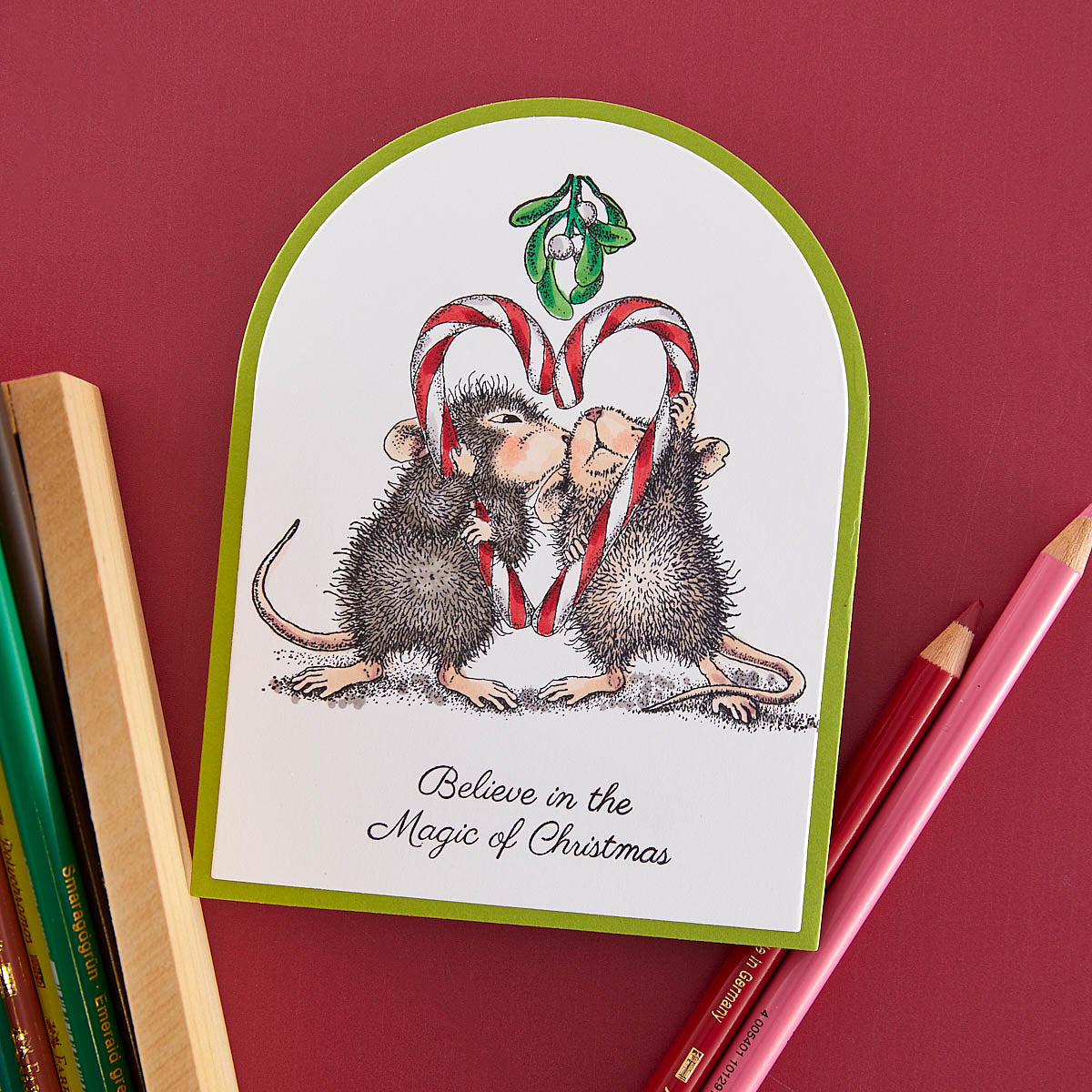 Mistletoe Kiss Cling Rubber Stamp Set from the House-Mouse Holiday Collection