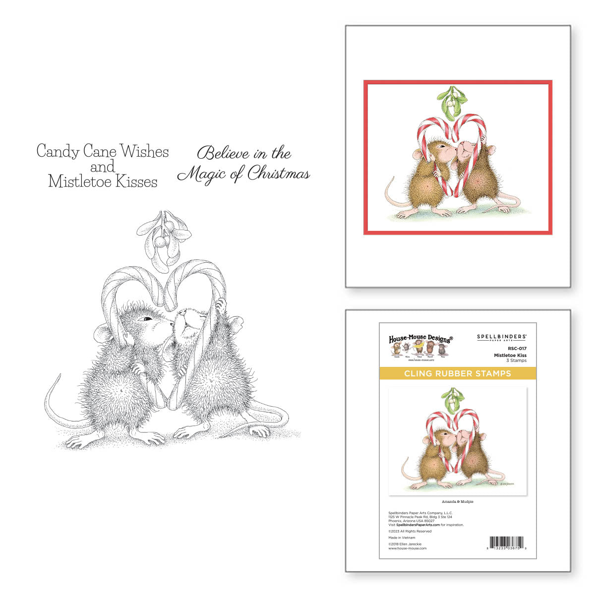 Mistletoe Kiss Cling Rubber Stamp Set from the House-Mouse Holiday Collection