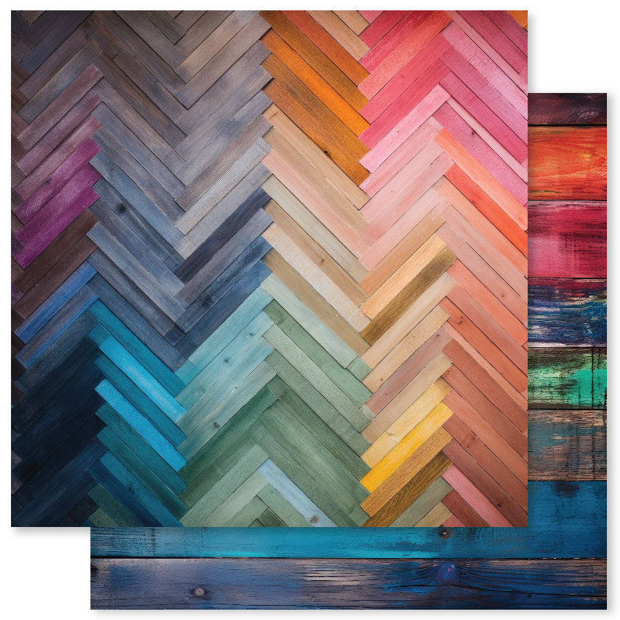 Rainbow Wood 12x12 Paper Collection 31019