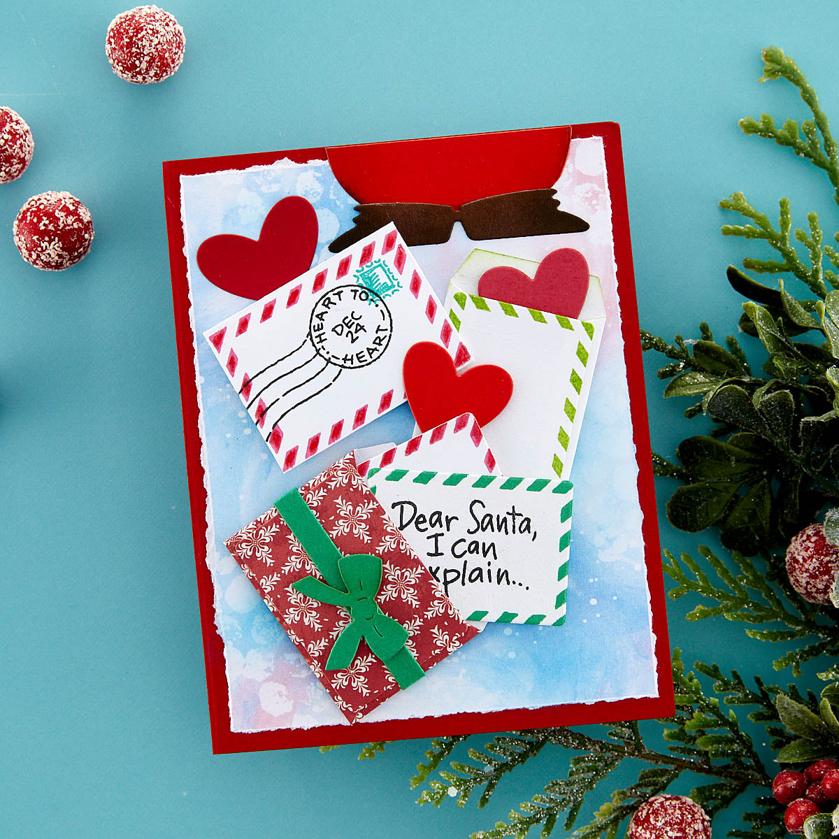 Santa Hugs Etched Dies from the Holiday Hugs Collection by Stampendous