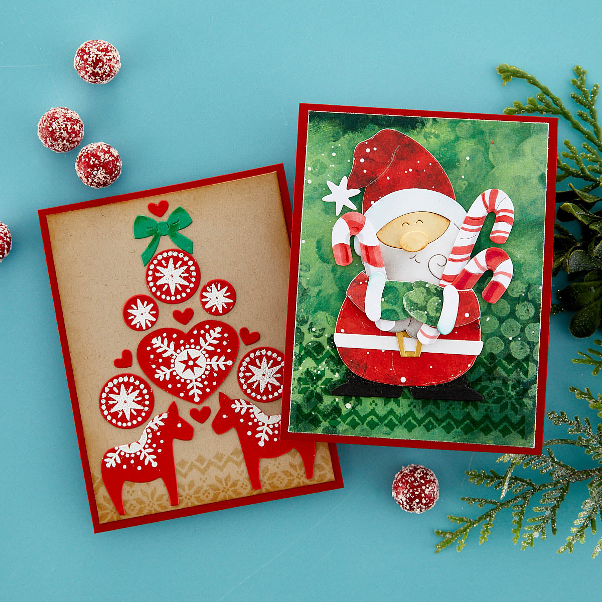 Santa Hugs Etched Dies from the Holiday Hugs Collection by Stampendous