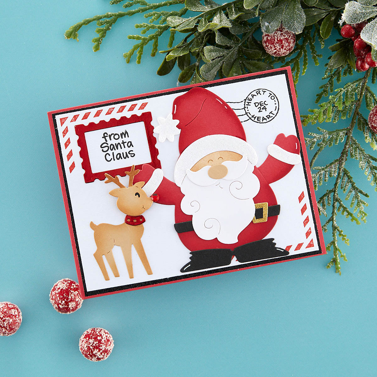 Santa Hugs Etched Dies from the Holiday Hugs Collection by Stampendous