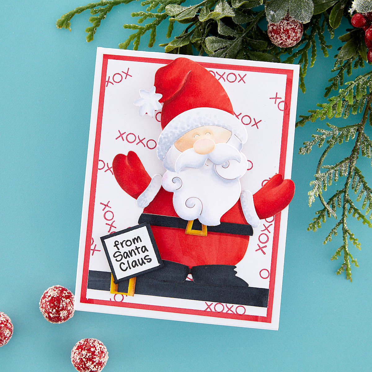 Santa Hugs Etched Dies from the Holiday Hugs Collection by Stampendous