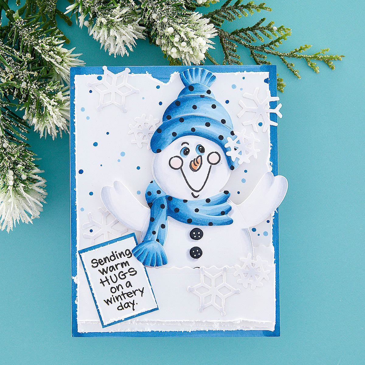 Snowman Hugs Etched Dies from the Holiday Hugs Collection by Stampendous