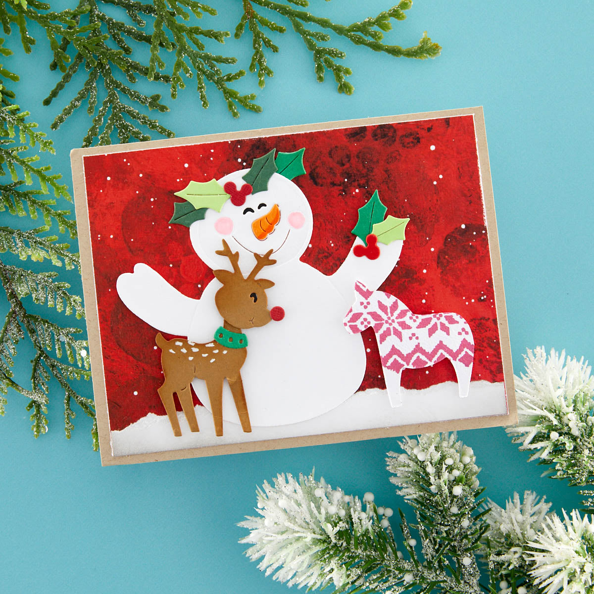 Snowman Hugs Etched Dies from the Holiday Hugs Collection by Stampendous